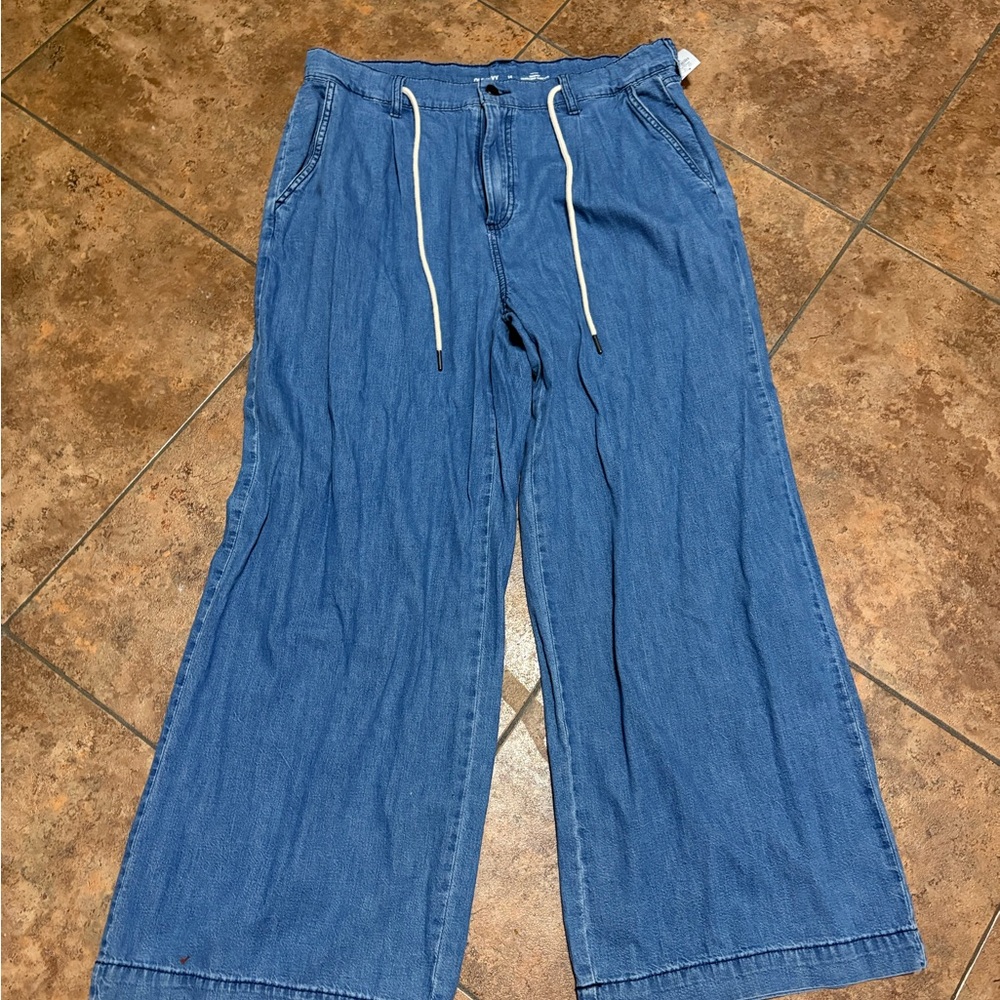Old Navy Indigo Drawstring Wide-Leg Jeans